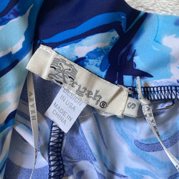 Aryeh printed wide leg pants Navy/sky - Picture 8 of 9